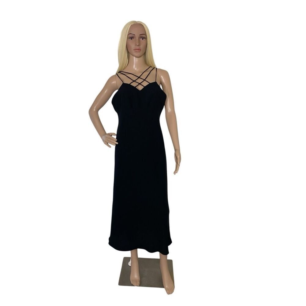 Jones Wear Black Asymmetrical Strappy Slip Dress formal wear